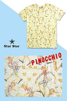 ピノキオ半袖Tシャツ STARSTAR LA0689 スタースター 総柄 カットソー