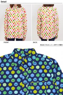 長袖レギュラーシャツ「がま口カエル唄」◆衣櫻/レディース