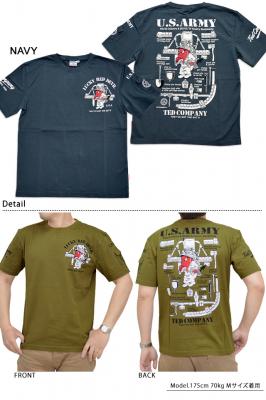 U.S.ARMY半袖Tシャツ◆TEDMAN/テッドマン