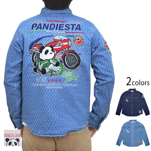 クラシックレーサージャガードデニム長袖シャツ PANDIESTA JAPAN