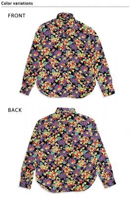 二越縮緬レギュラー長袖シャツ「花散らし」◆衣櫻