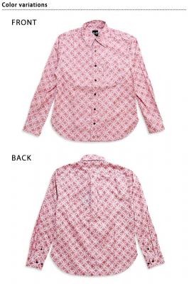レギュラー長袖シャツ「絞り染め調七宝」◆衣櫻