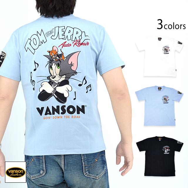 vanson×TOM＆JERRY 半袖Tシャツ vanson TJV-2413 バンソン ヴァンソン
