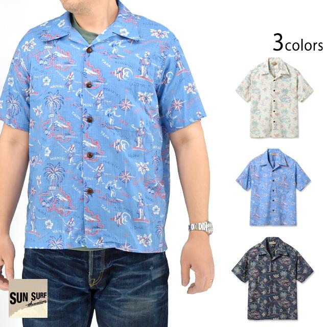 サンサーフ SUN SURF コットンリネン アロハシャツ L SUN SURF サンサーフ コットン×リネン スラブヤーン オープン