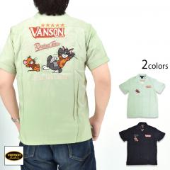 vanson×TOM＆JERRY レーヨン半袖シャツ◆vanson