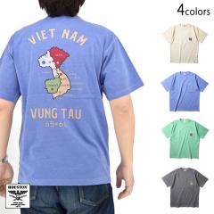 ピグメント染発泡プリント スーベニア半袖Tシャツ「MAP」◆HOUSTON