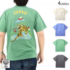 ピグメント染発泡プリント スーベニア半袖Tシャツ「TIGER」◆HOUSTON
