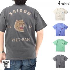 ピグメント染クラックプリント スーベニア半袖Tシャツ「TIGER」◆HOUSTON