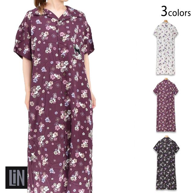 ラミ＆アール 猫柄半袖シャツワンピース◇LIN/レディース｜新着
