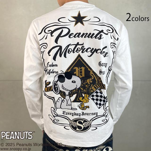 SNOOPYコラボ MOTORCYCLE長袖Tシャツ Flagstaff 453002 フラッグ