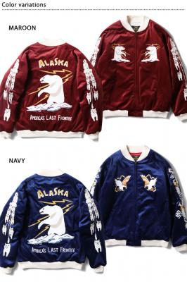 ʒXJW VELVETEEN SOUVENIR JACKETuALASKAvHOUSTON