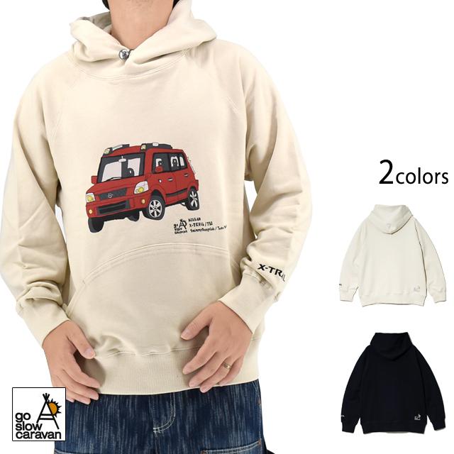 NISSAN×go slow caravan】空紡糸裏毛X-TRAILコンチョプルパーカー go