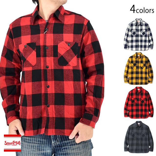 みーページ ツイルチェック長袖ワークシャツ/TWILL CHECK WORK SHIRT SUGER CANE