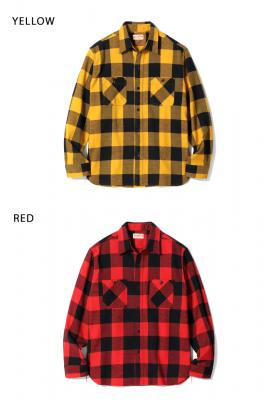 cC`FbN[NVc/TWILL CHECK WORK SHIRTSUGER CANE