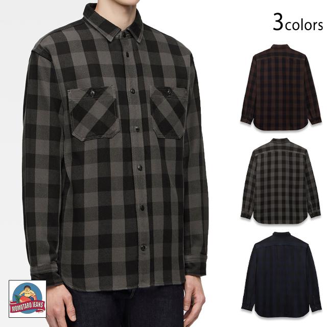 コットンツイルブロックチェック長袖シャツ/BLOCK CHECK L/S SHIRT