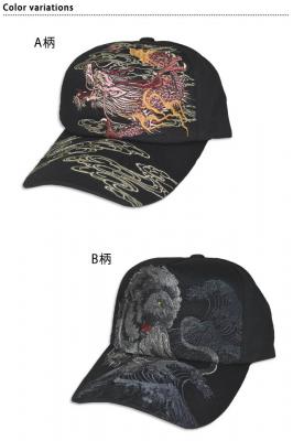 和柄刺繍ツイルキャップ◆絡繰魂