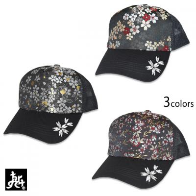桜金襴×ワンポイント刺繍メッシュキャップ◆TARGET(ターゲット)