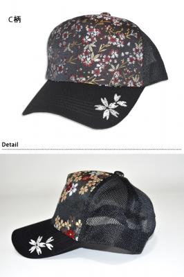 桜金襴×ワンポイント刺繍メッシュキャップ◆TARGET(ターゲット)