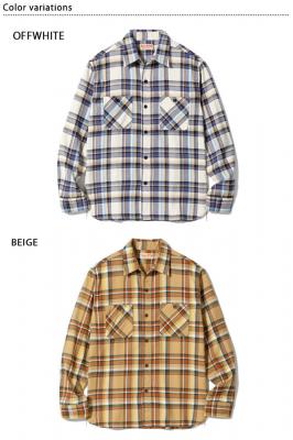 ツイルチェックワーク長袖シャツ◆SUGER CANE