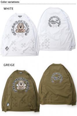 ピカピカ骨骨ロングTシャツ◆GALFY