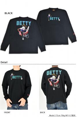 LBK×BETTY ぶっちぎりセクシーヤンキーBETTYロングTシャツ◆ロウブロウナックル