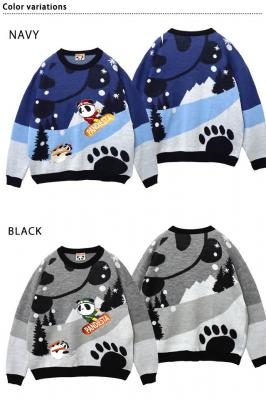 雪遊びパンダジャガードクルーニット◆PANDIESTA JAPAN