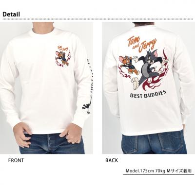 TOM&JERRY×ネバーマインド 天竺ロングTシャツ◆NEVER MIND