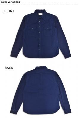 <藍×インディゴ バイブルーシリーズ>藍襟脱着切り替えシャツ◆サムライジーンズ