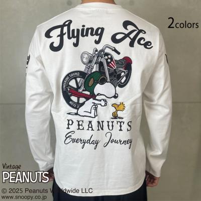 SNOOPYコラボ PEANUTS バイカーロングTシャツ◆Flagstaff