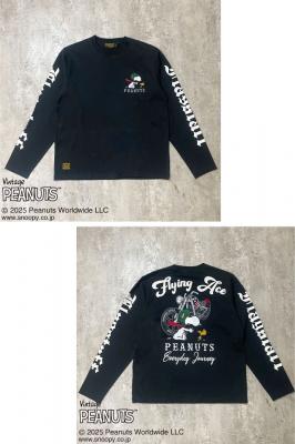 SNOOPYコラボ PEANUTS バイカーロングTシャツ◆Flagstaff