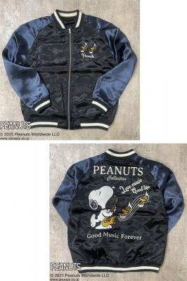 SNOOPYコラボ PEANUTS サウンドモーターサイクルリバーシブルスカジャン◆Flagstaff