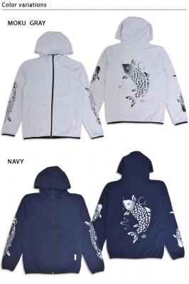 登り鯉のダブルニットジップパーカー◆喜人