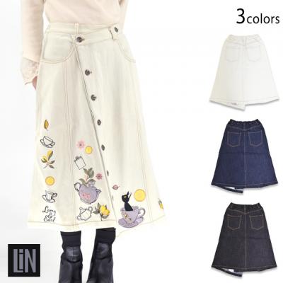 ラミ&アール レモンティー斜めフロントスカート◆LIN/レディース