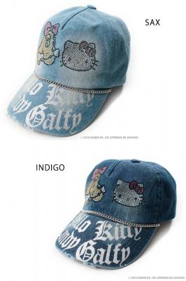 CANDY GALFY × HELLO KITTY コラボ キラキラデニムキャップ◆GALFY