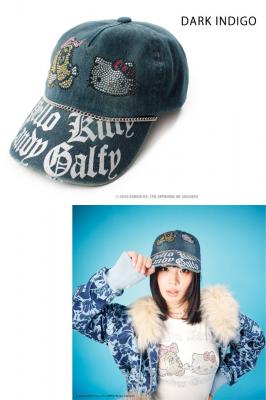 CANDY GALFY × HELLO KITTY コラボ キラキラデニムキャップ◆GALFY