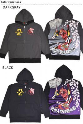 EVANGELION×錦 月下桜2号機ジップパーカー◆錦