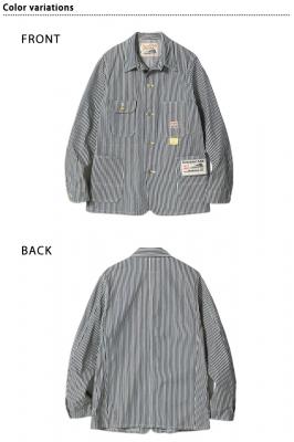 11oz.ヒッコリーストライプワークコート◆SUGER CANE