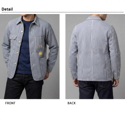 11oz.ヒッコリーストライプワークコート◆SUGER CANE