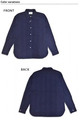 千眼インディゴジャガード長袖ワークシャツ◆サムライジーンズ