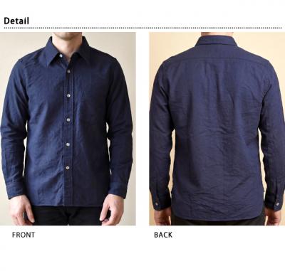 千眼インディゴジャガード長袖ワークシャツ◆サムライジーンズ