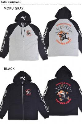 TOM&JERRY×ネバーマインド 刺繍天竺ジップアップパーカー◆NEVER MIND