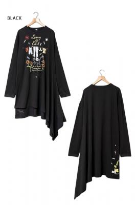 ラミ&アール「空からアメが降ってきた変形長袖Tシャツ」◆LIN/レディース