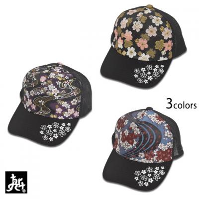 桜金襴フロントパネル切替×プリントキャップ◆TARGET(ターゲット)