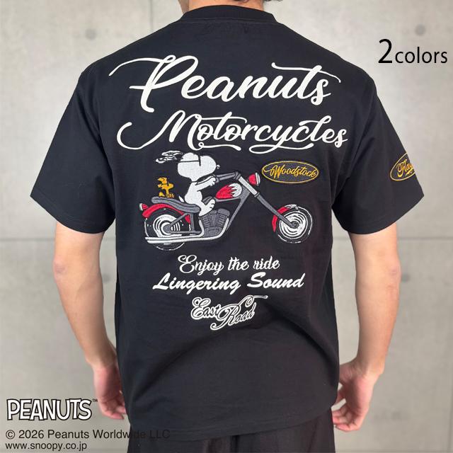 SNOOPY×FlagStaff PEANUTSモーターサイクル半袖Tシャツ Flagstaff