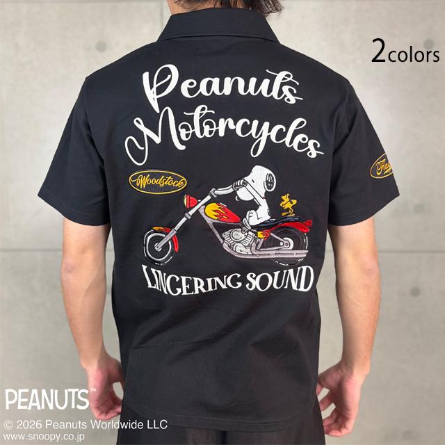 SNOOPY×FlagStaff PEANUTSモーターサイクル半袖ポロシャツ Flagstaff