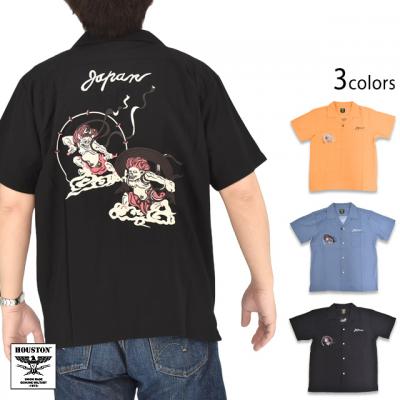 半袖スカシャツ「FUUJIN&RAIJIN」◆HOUSTON