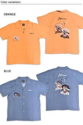 半袖スカシャツ「FUUJIN&RAIJIN」◆HOUSTON