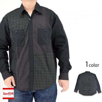 コットンブロードタータンチェッククレイジー長袖ワークシャツ◆SUGER CANE