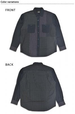 コットンブロードタータンチェッククレイジー長袖ワークシャツ◆SUGER CANE