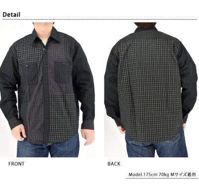 コットンブロードタータンチェッククレイジー長袖ワークシャツ◆SUGER CANE